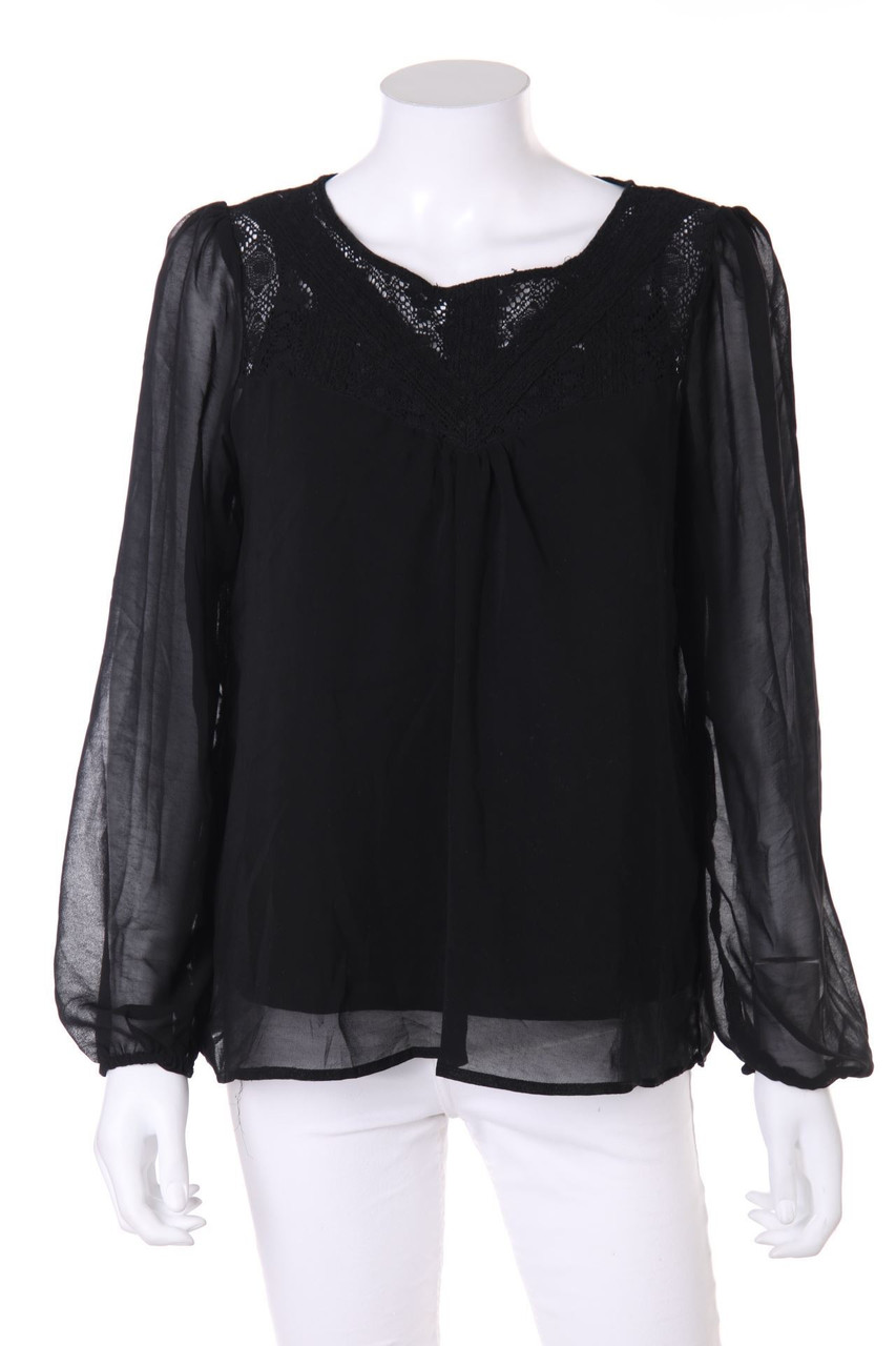 FOREVER 21 - Bluse mit Spitzen-Einsatz - M