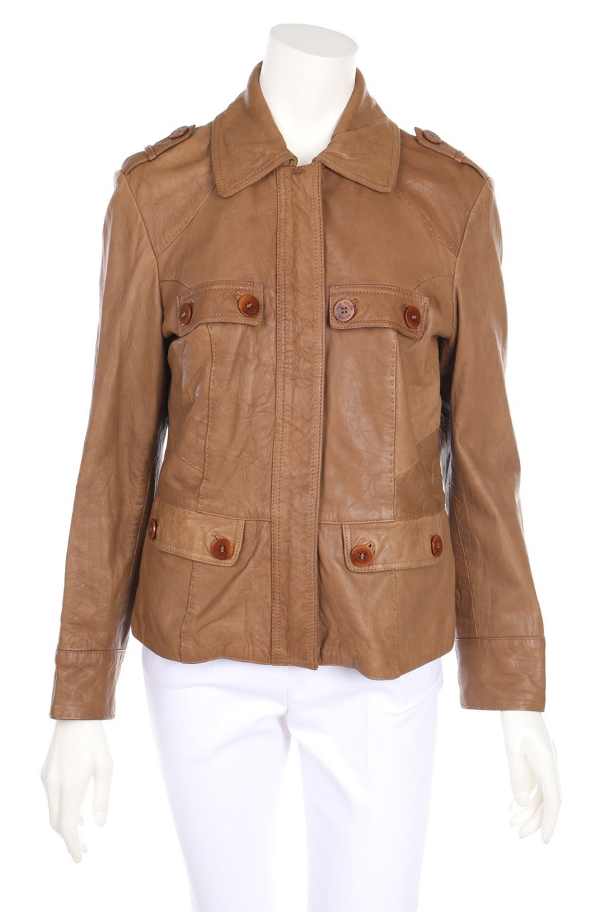 ROCHA.JOHN ROCHA - Lederjacke mit Schulter-Riegeln - D 40