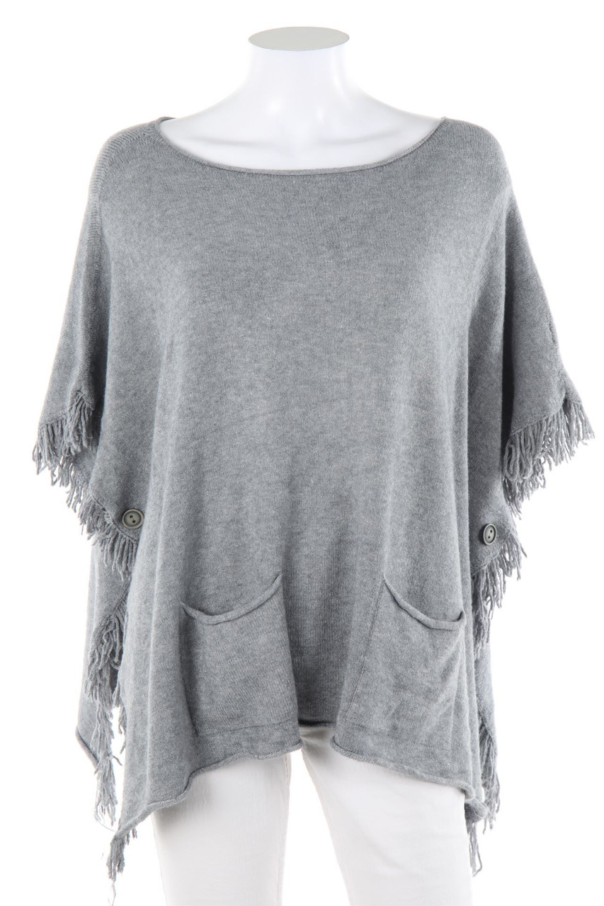 ANOUK - Poncho with Fringes - ONE SIZE