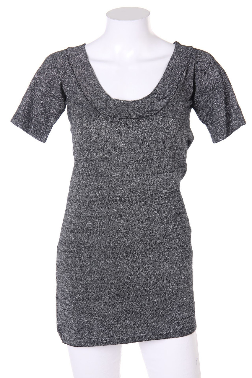 Ohne Label - Metallic-Strick-Pullover - S