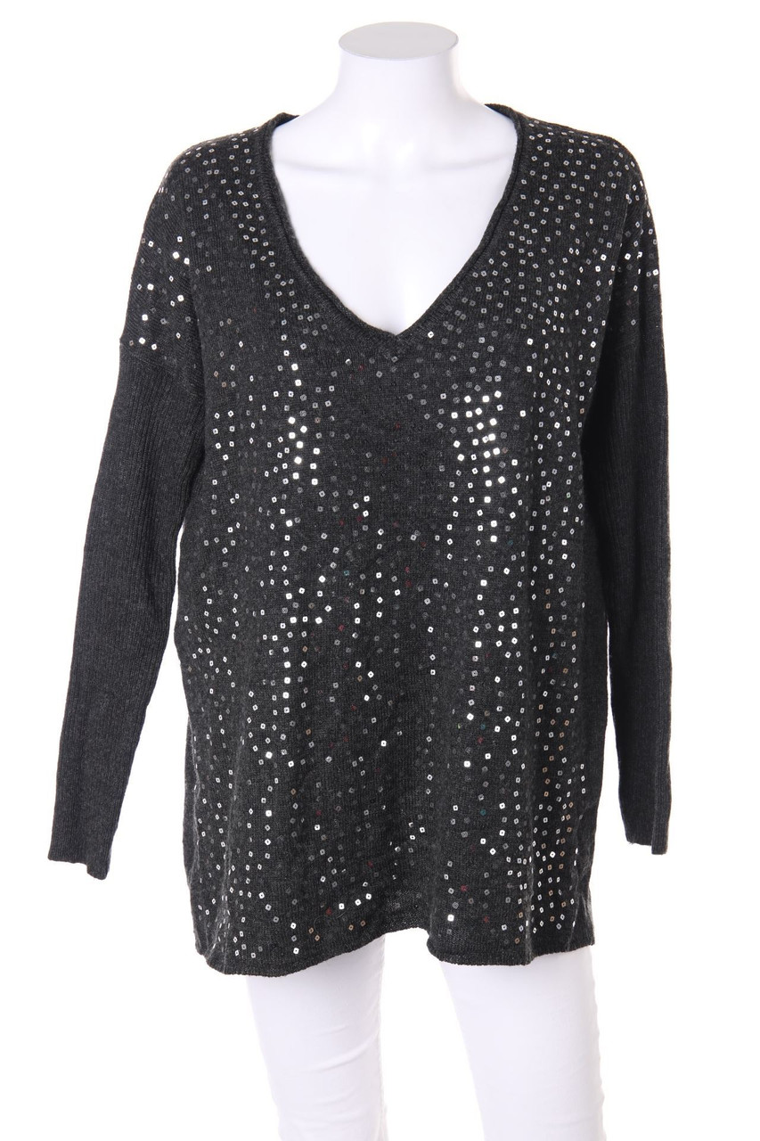 VERO MODA - Oversize-Strick-Pullover mit Pailletten - M