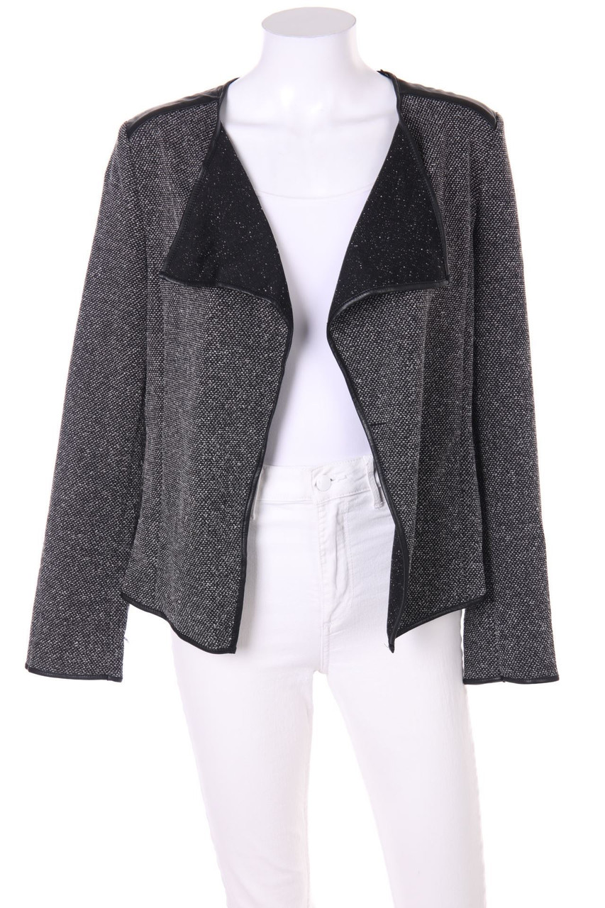 OPUS - Cardigan with Faux Leather Details - D 40