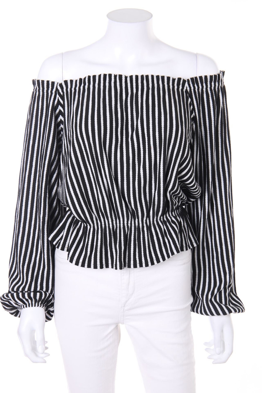 H&M - Carmen-Bluse mit Streifen - M