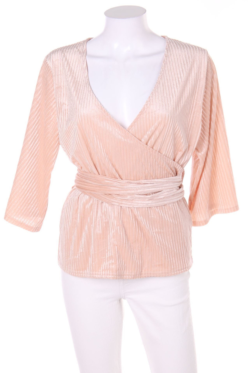 BIK BOK - Samt-Bluse in Wickel-Optik mit Gürtel - XS