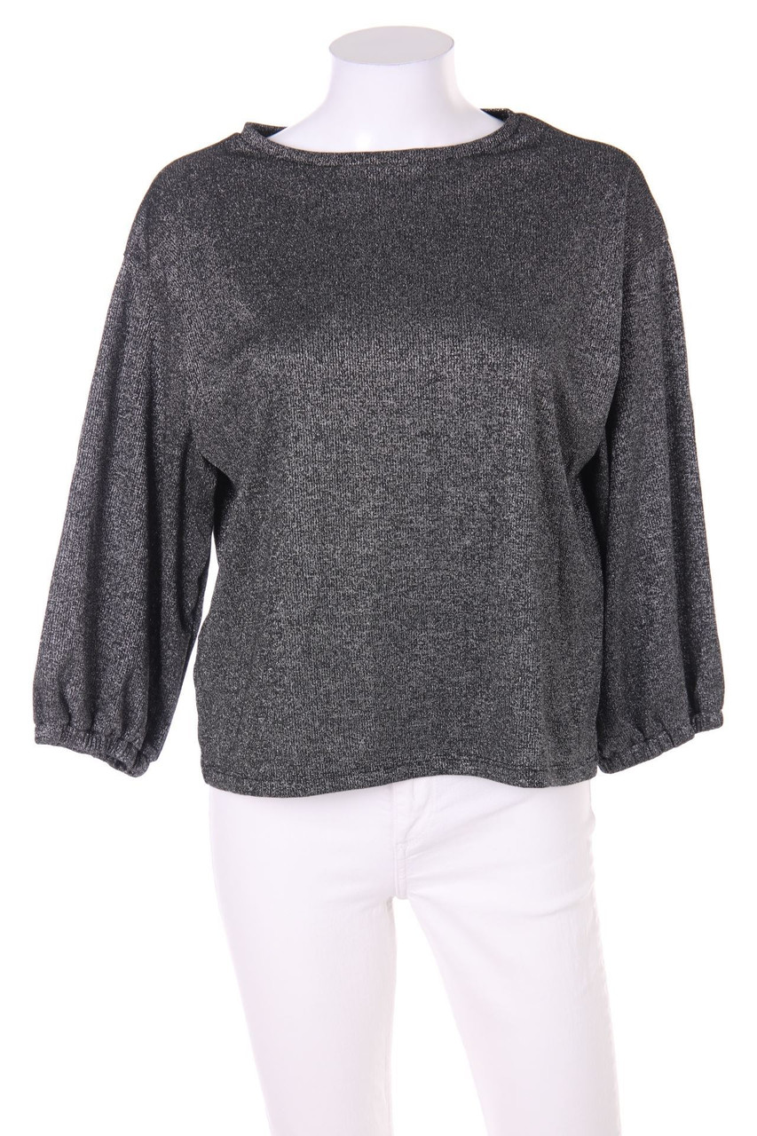 ZARA TRF - Oversize-Strick-Pullover mit Metallic-Effekt - M