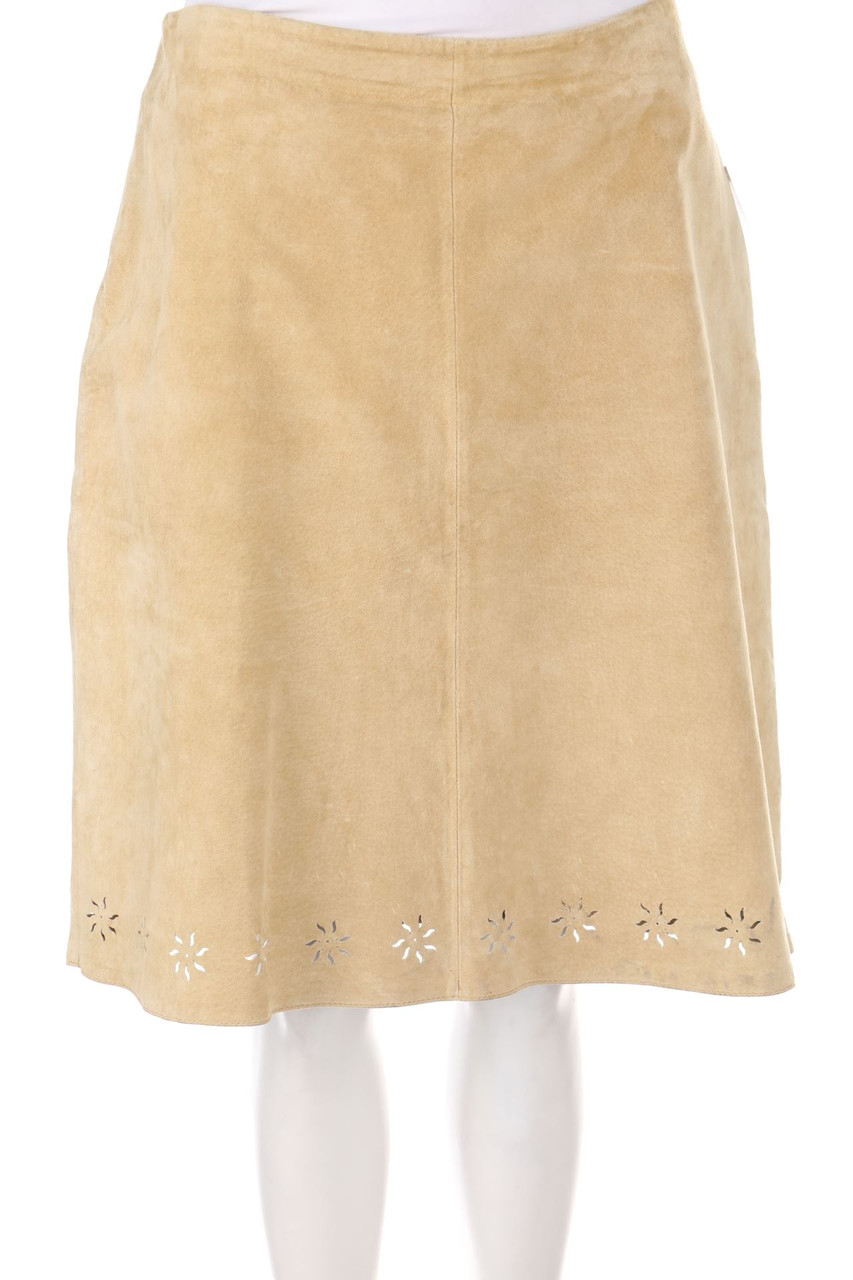 No Label - Leather Skirt with Cut-outs - D 42