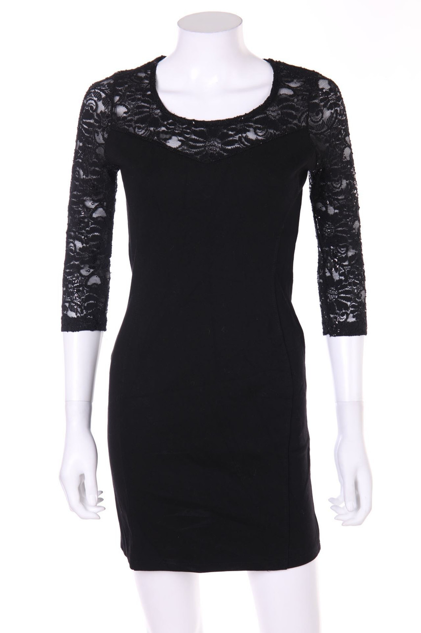 zebra - Party Dress with Lace Insert - M