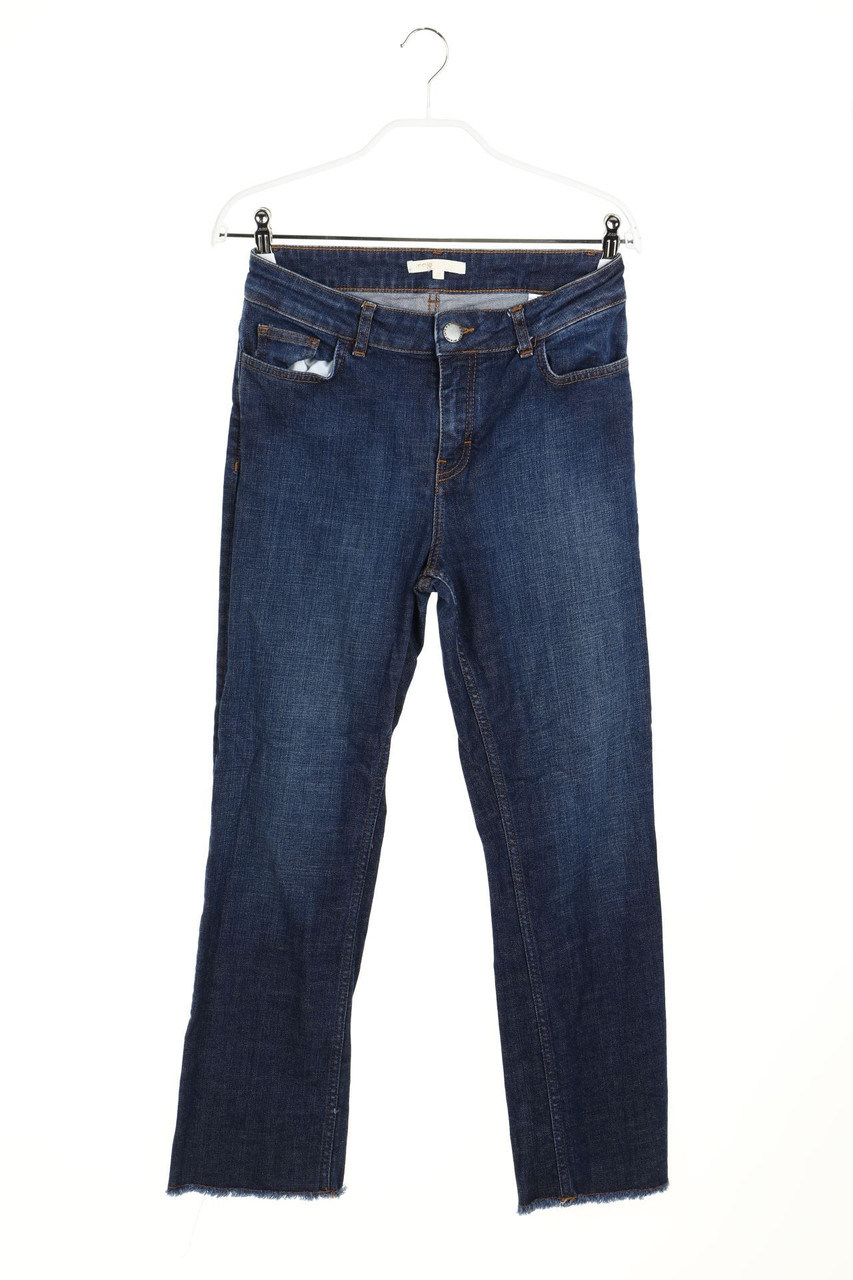 maje - straight cut used look jeans with Fringes - D 38