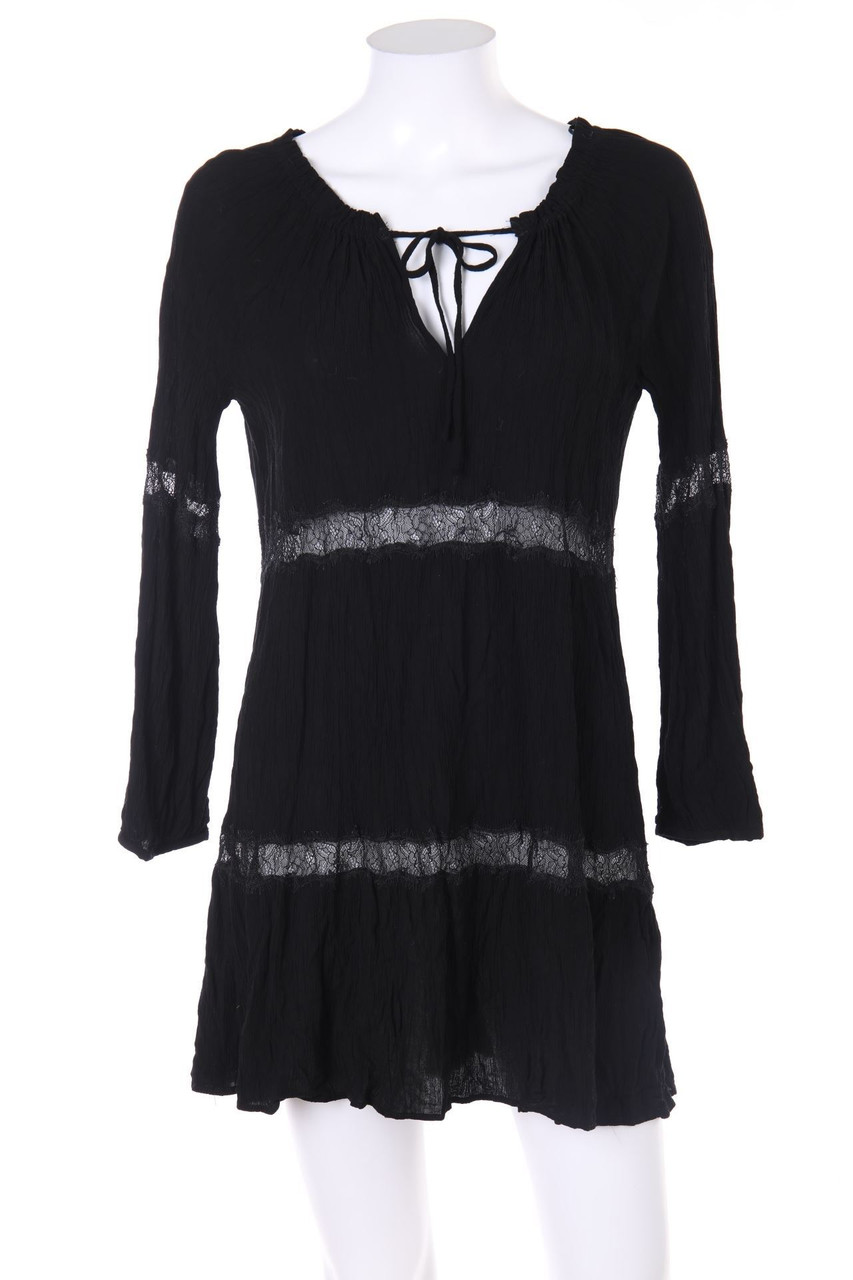 ZARA WOMAN - Tunic Dress, Crêpe with Lace Insert - XS