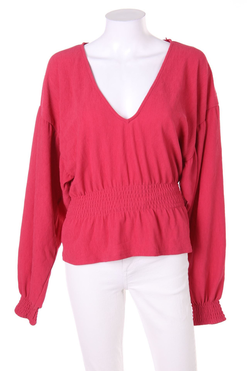 PULL&BEAR - Bluse mit Raffungen - L