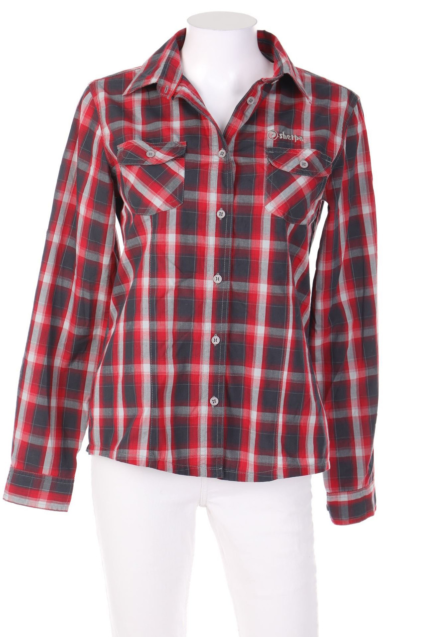 sherpa - Shirt Blouse with Logo-Stitching - S