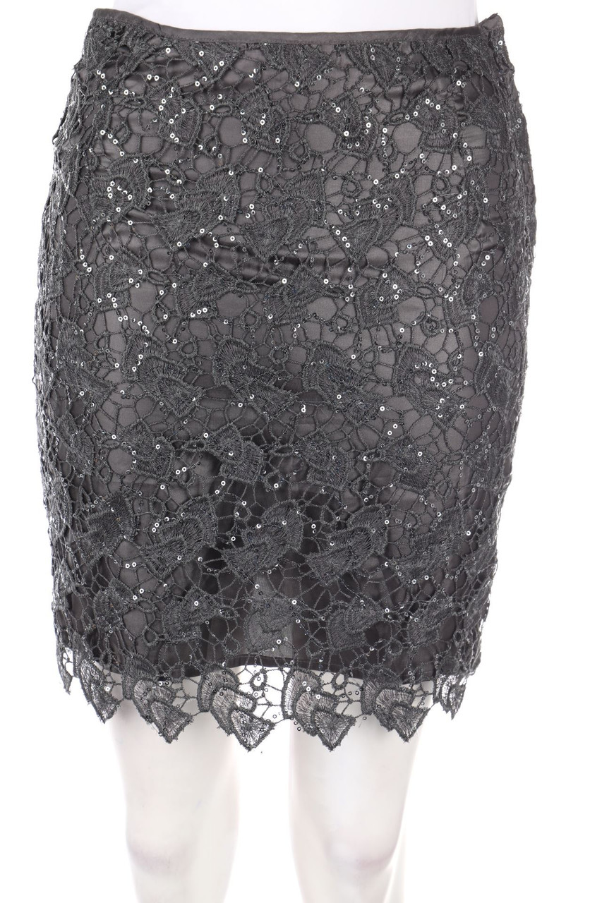 H&M - Minirock aus Lochspitze mit Pailletten - S