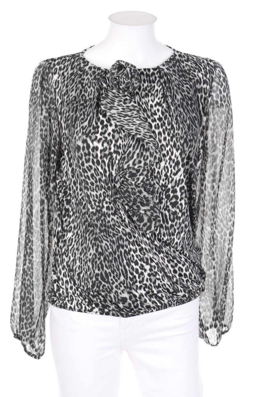 Lara - Blouse with Volants with Animal Print - D 38