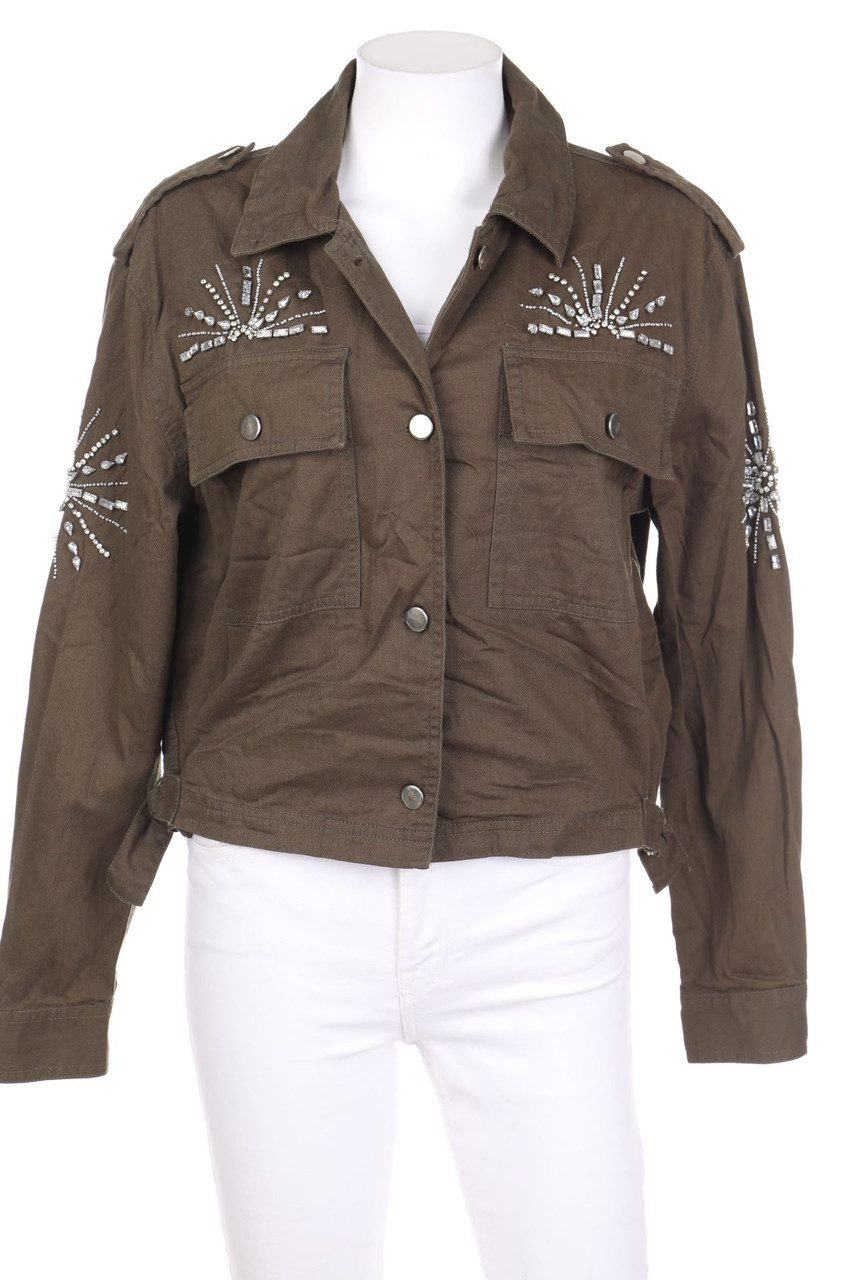 TALLY WEiJL - Jeans-Jacke mit Schmuckstein-Applikation - L