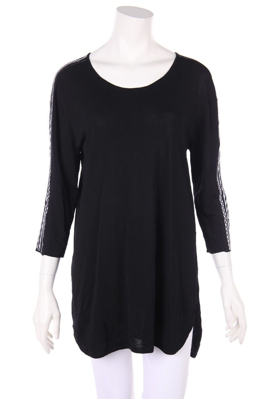 Elena Miró - Long-Strick-Pullover mit Ethno-Print - L