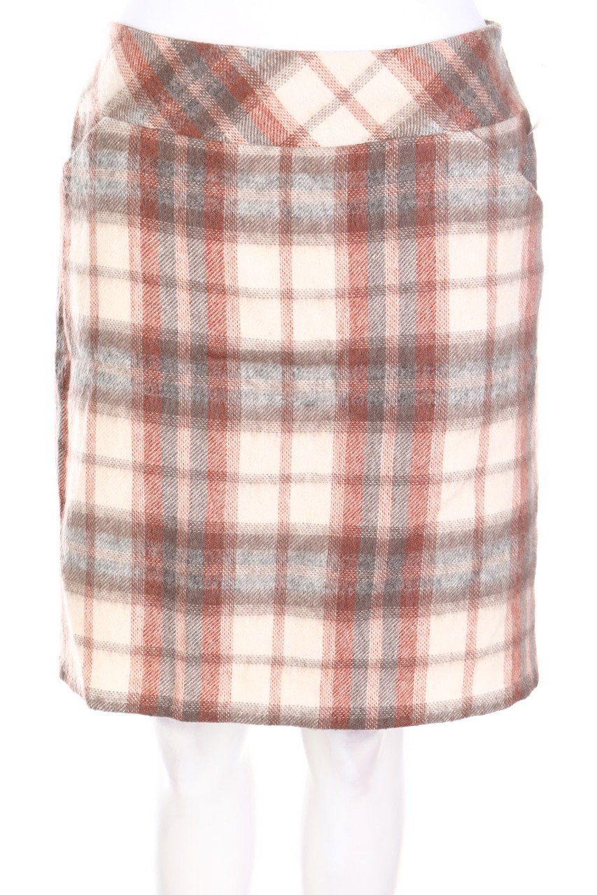 comma - Rock aus Woll-Mix mit Karo-Muster - D 38