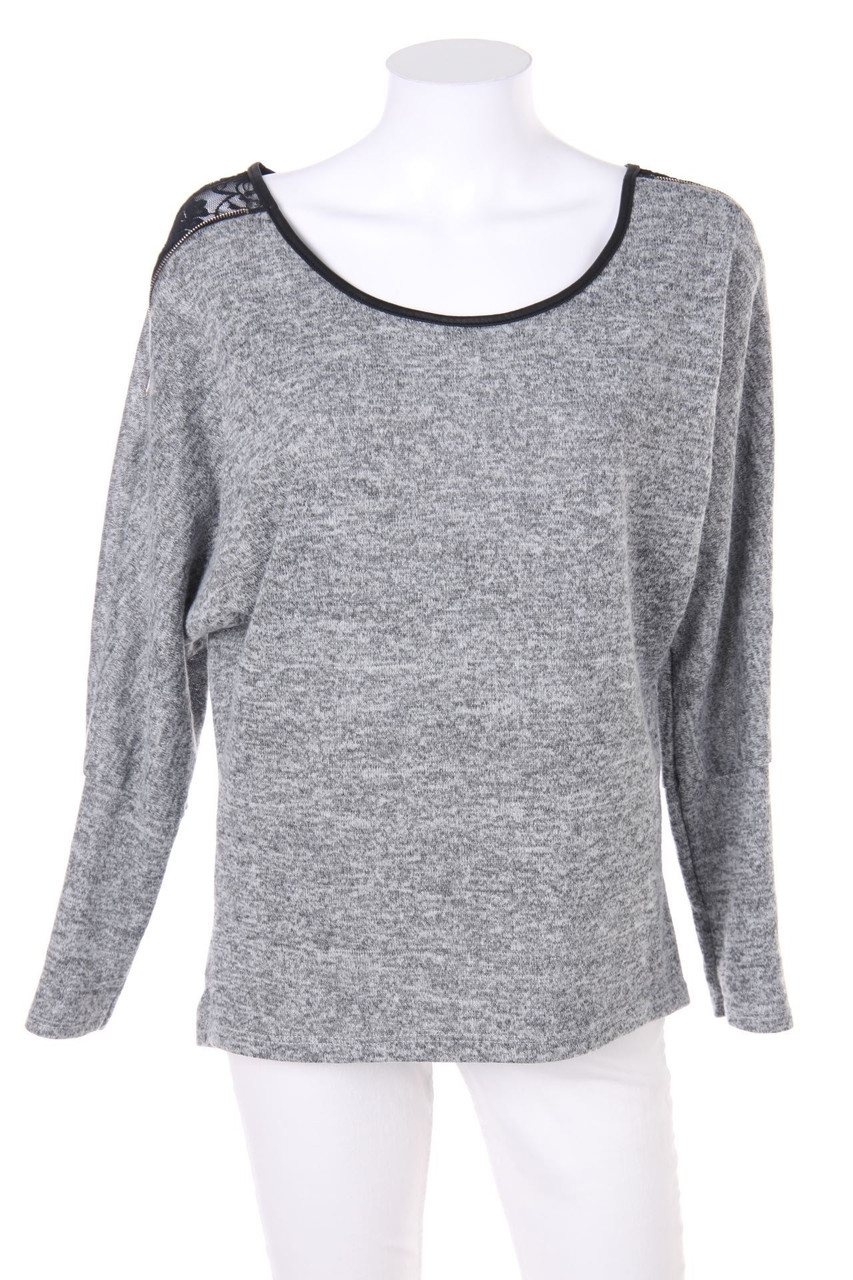 zebra - Pullover with Lace Insert - L