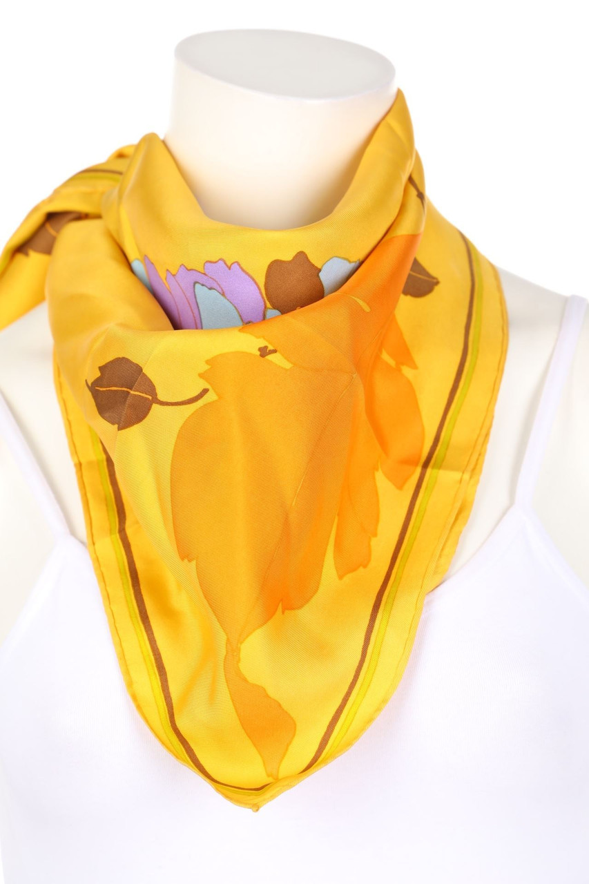 Christian Dior - Vintage-silk scarf with floral print