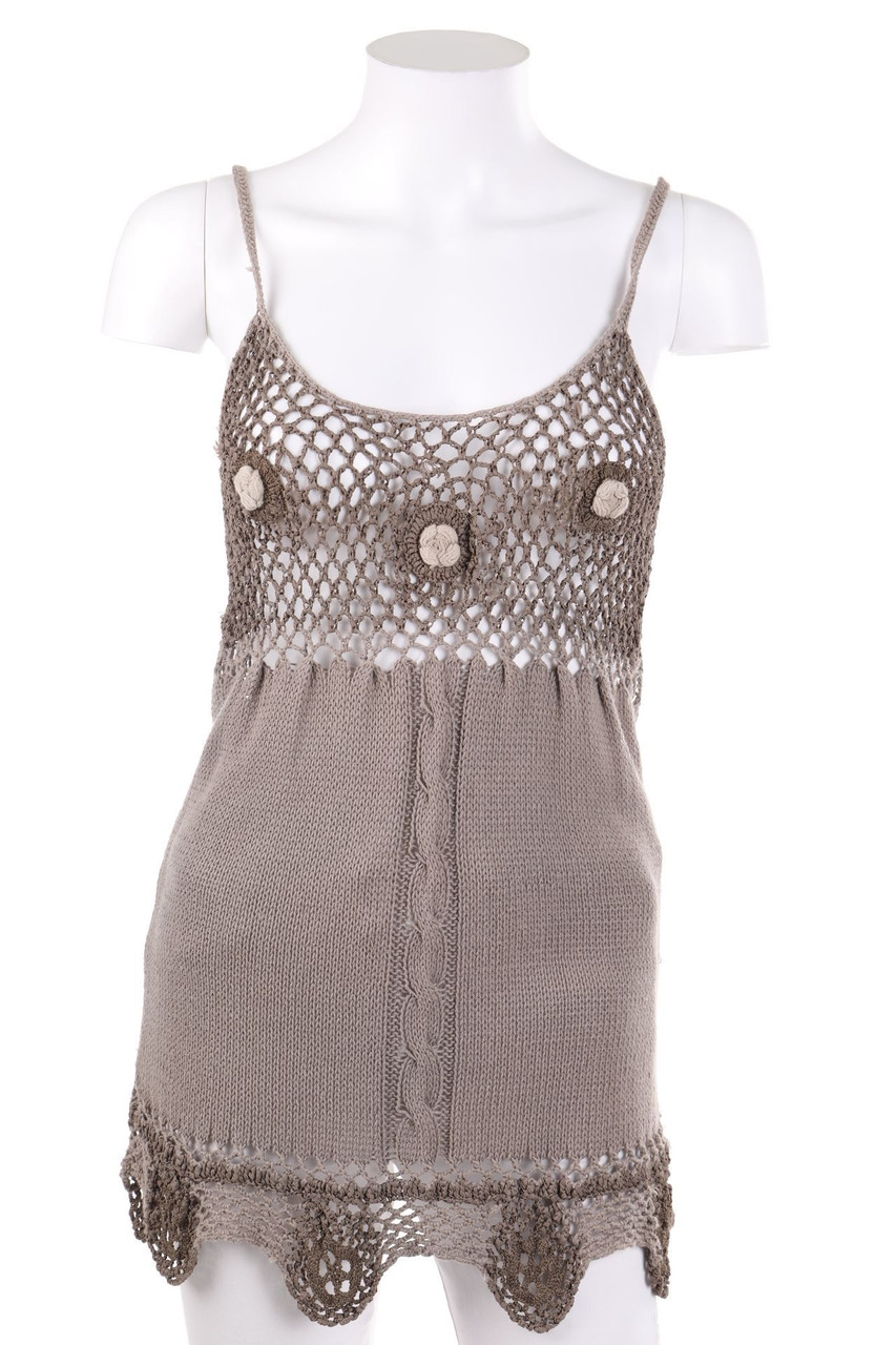 NOA NOA - Boho-Tunic Top with Open Knit Details - M