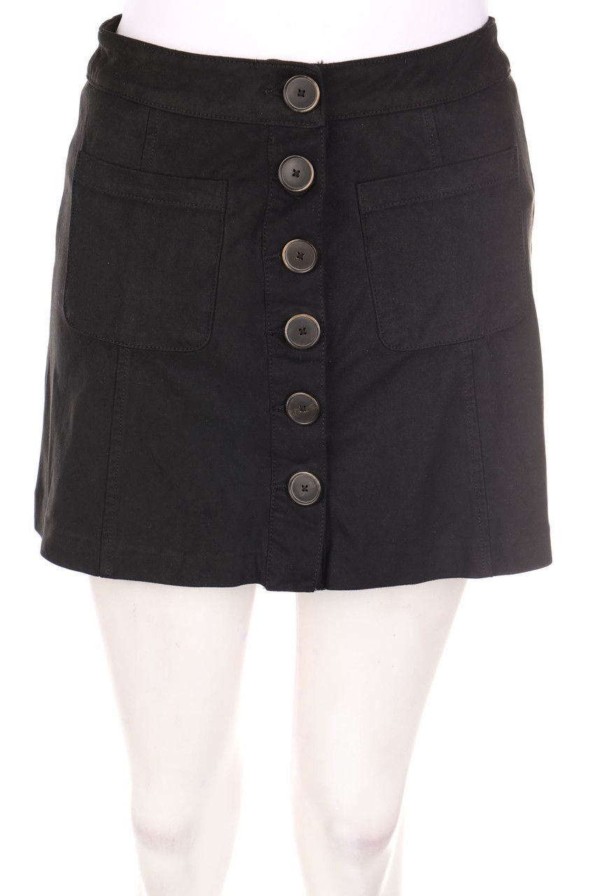 ZARA TRF - Micro-Mini Faux Leather Skirt with Patch Pockets - S