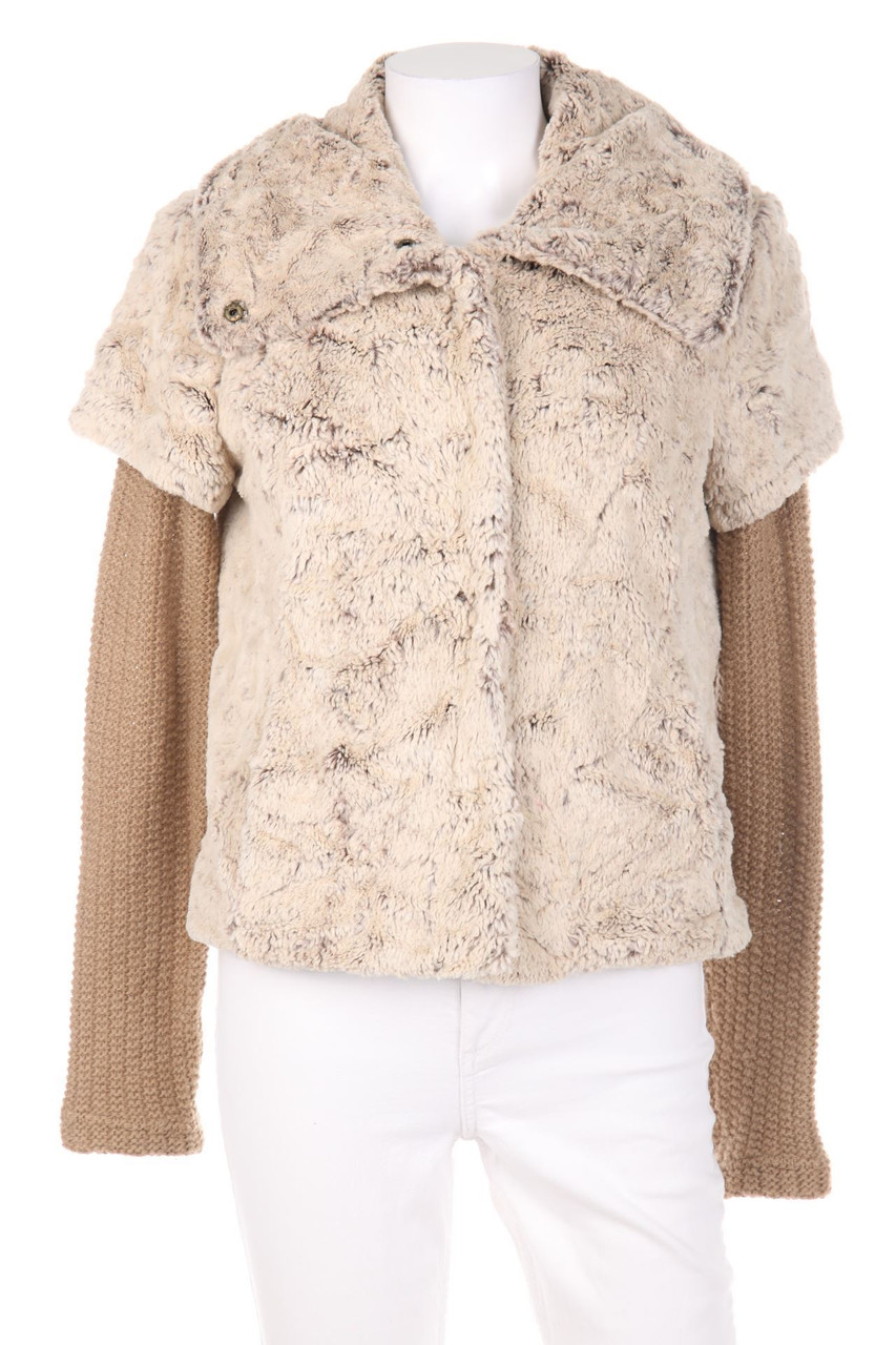 ZARA TRF - Fake Fur-Jacke im Layer Look - L