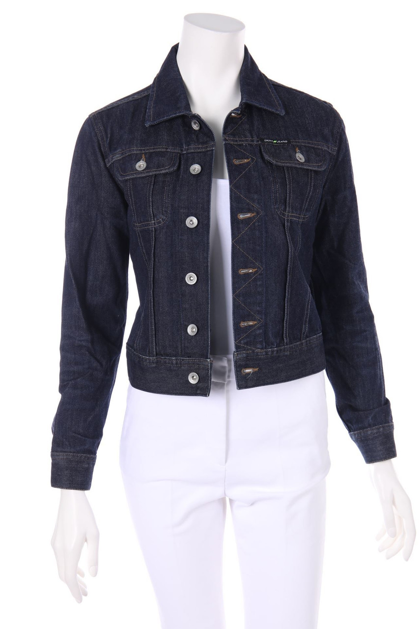 DKNY JEANS - Jeans-Jacke mit Logo-Badge - S