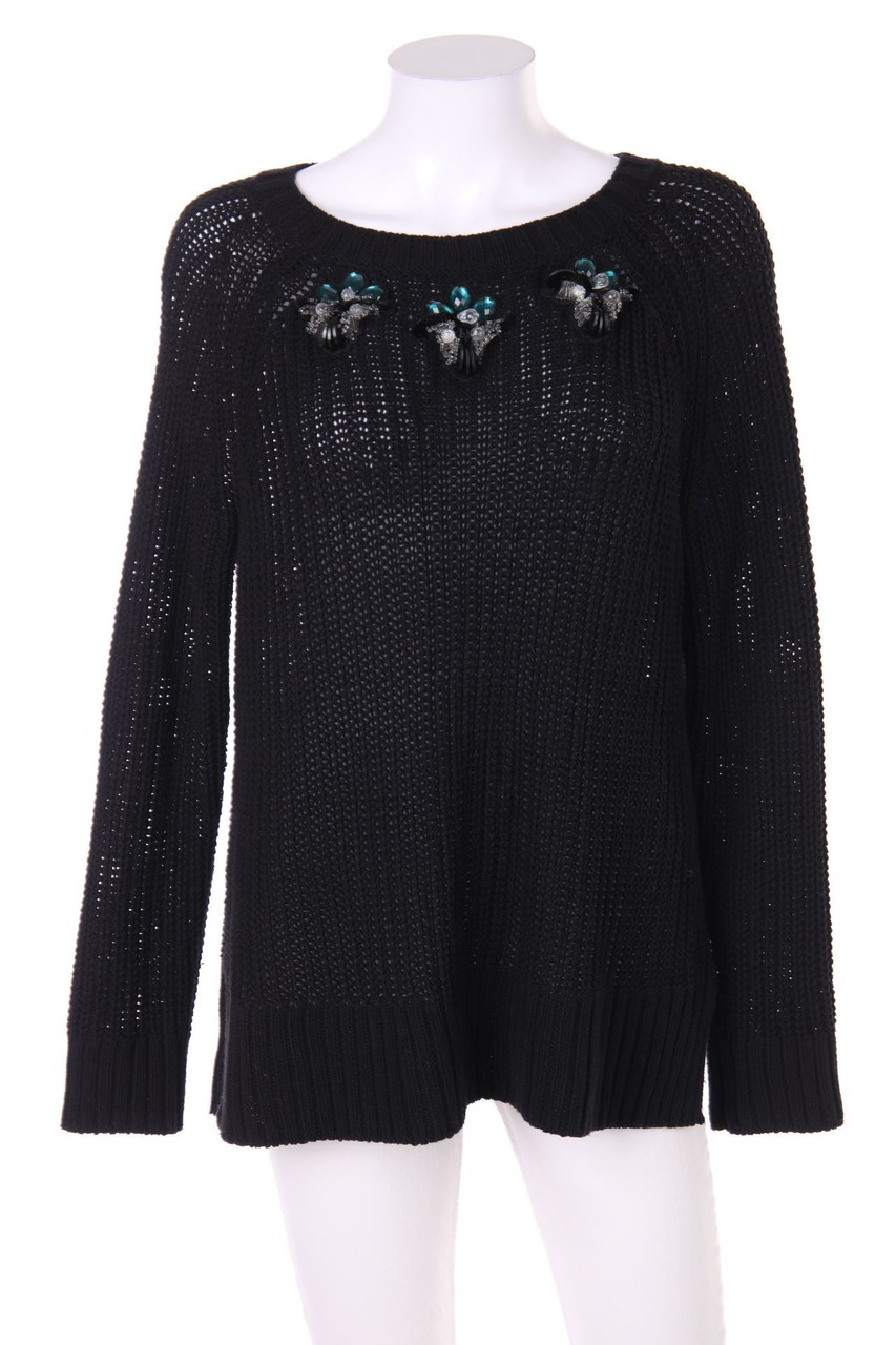 H&M - Oversize-Strick-Pullover mit Applikationen - M