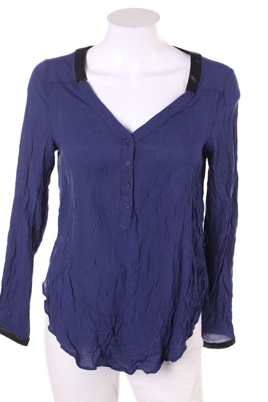 NAF NAF - Bluse mit Kunstleder-Details - D 34