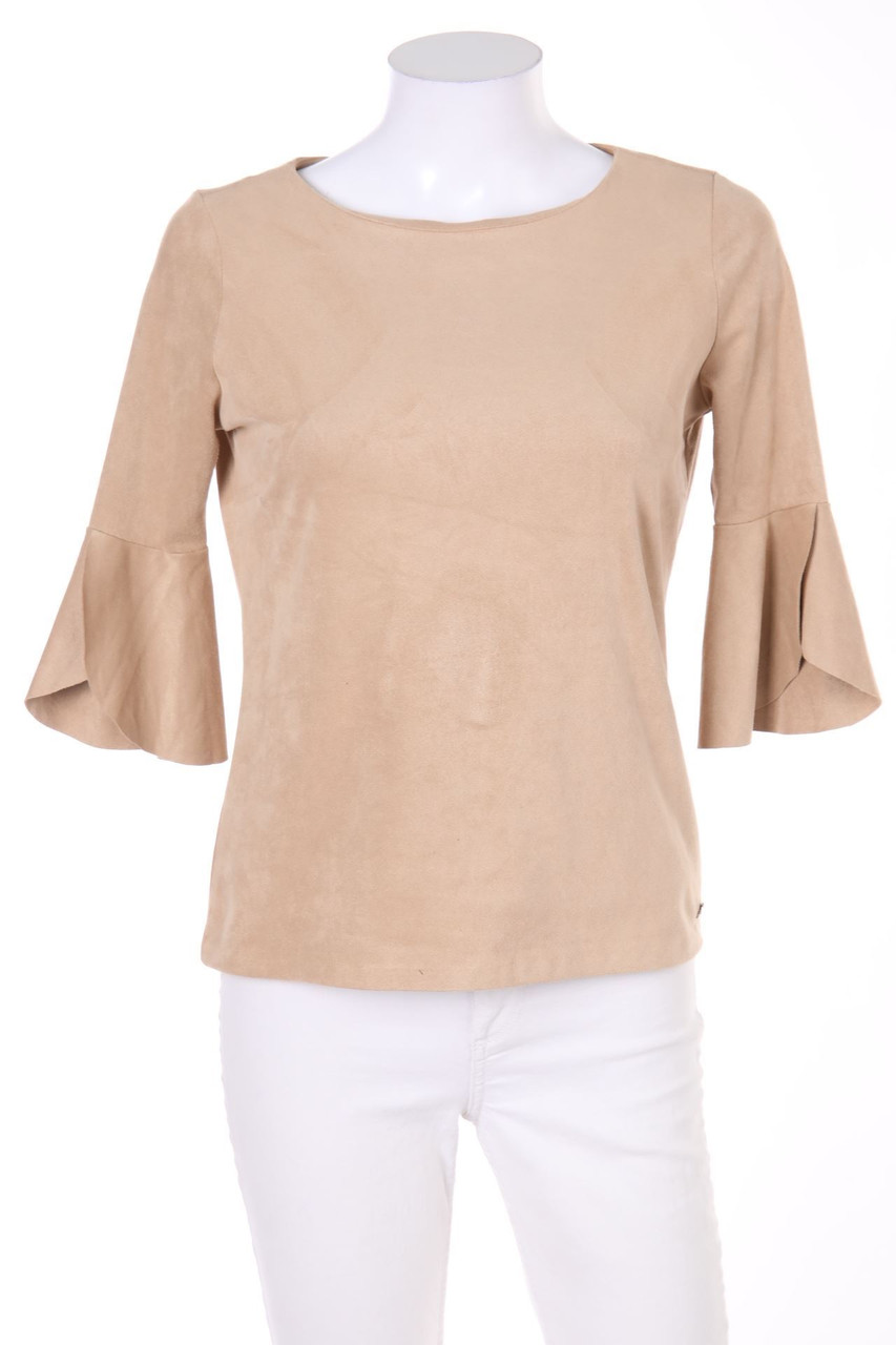 MANOR woman - Faux Leather-Blouse with 3/4 Sleeve - S