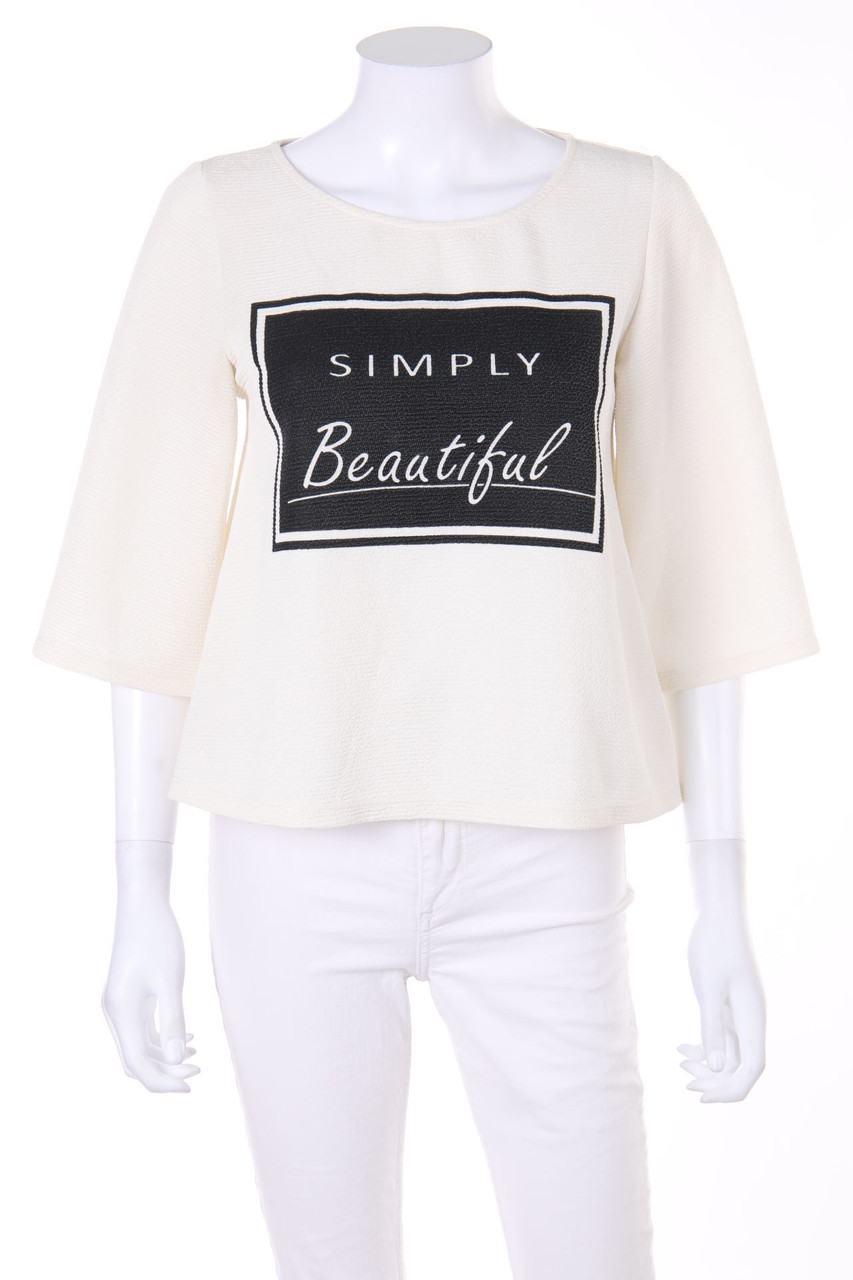 SUITEBLANCO - 3/4-Sleeve Shirt with Statement Print - S
