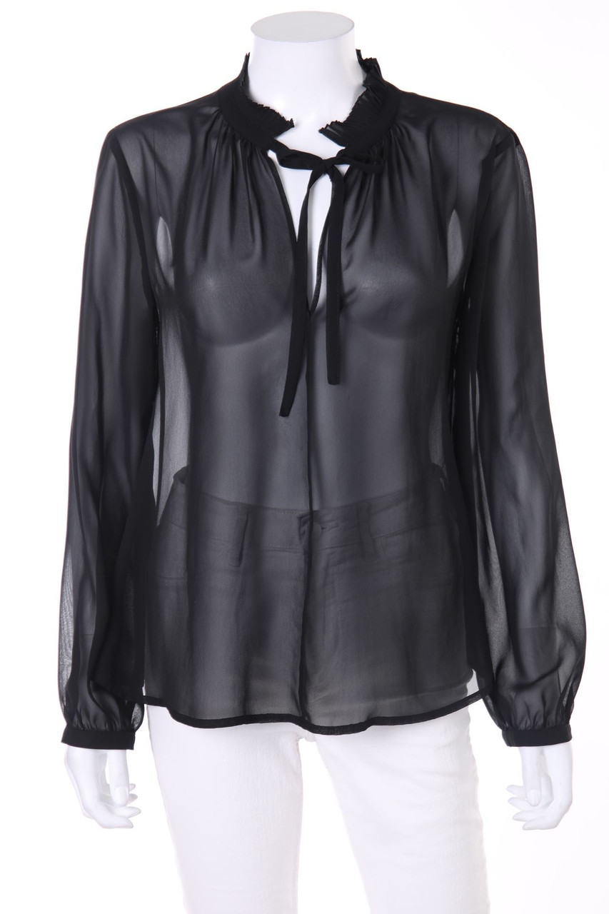 NAF NAF - Chiffon-Bluse mit tiefem Ausschnitt - D 38