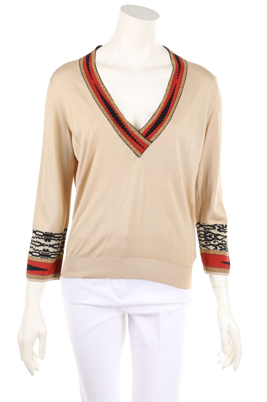 ETRO MILANO - Strick-Pullover mit tiefem Ausschnitt - D 38