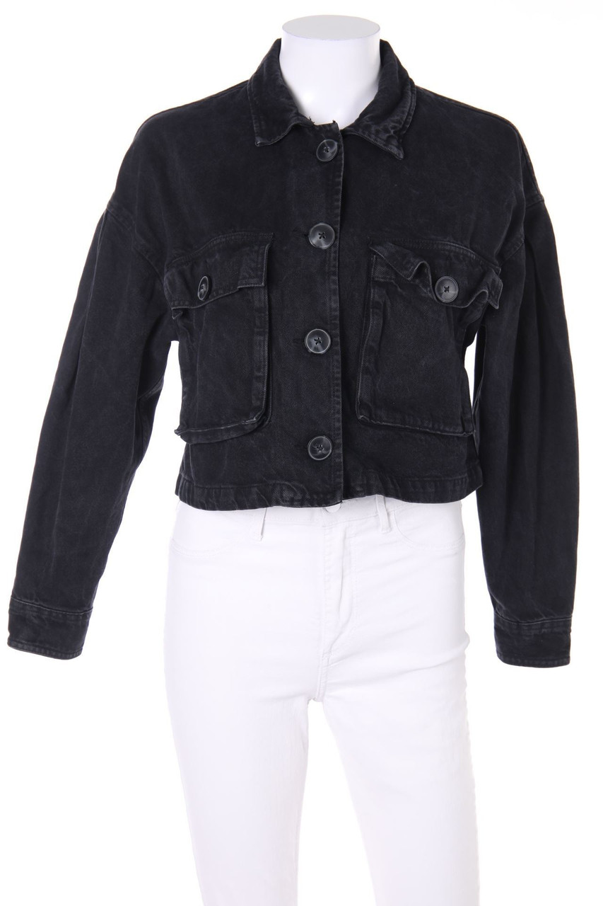 Bershka - Oversize-Jeans-Jacke mit aufgesetzten Taschen - XS