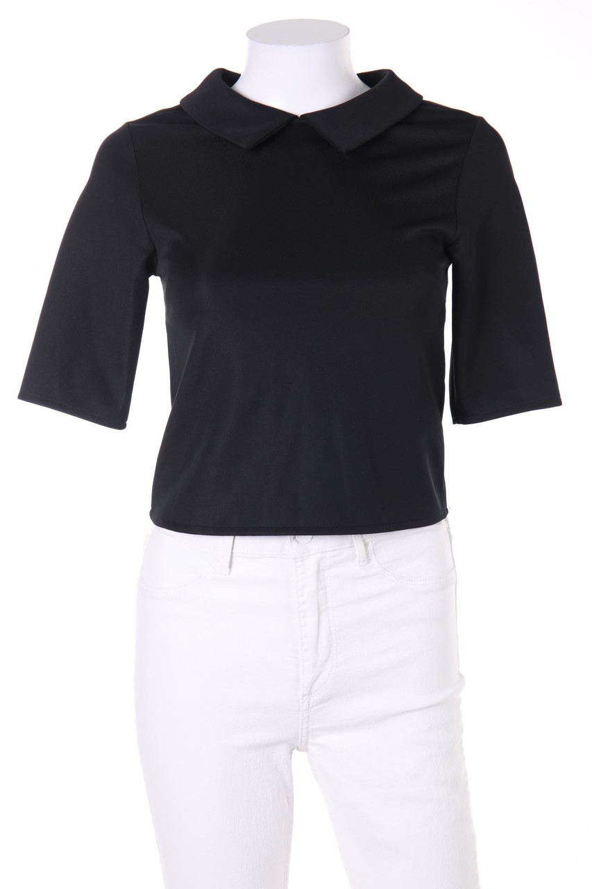 ZARA - Kurzarm-Bluse mit Reißverschluss - S