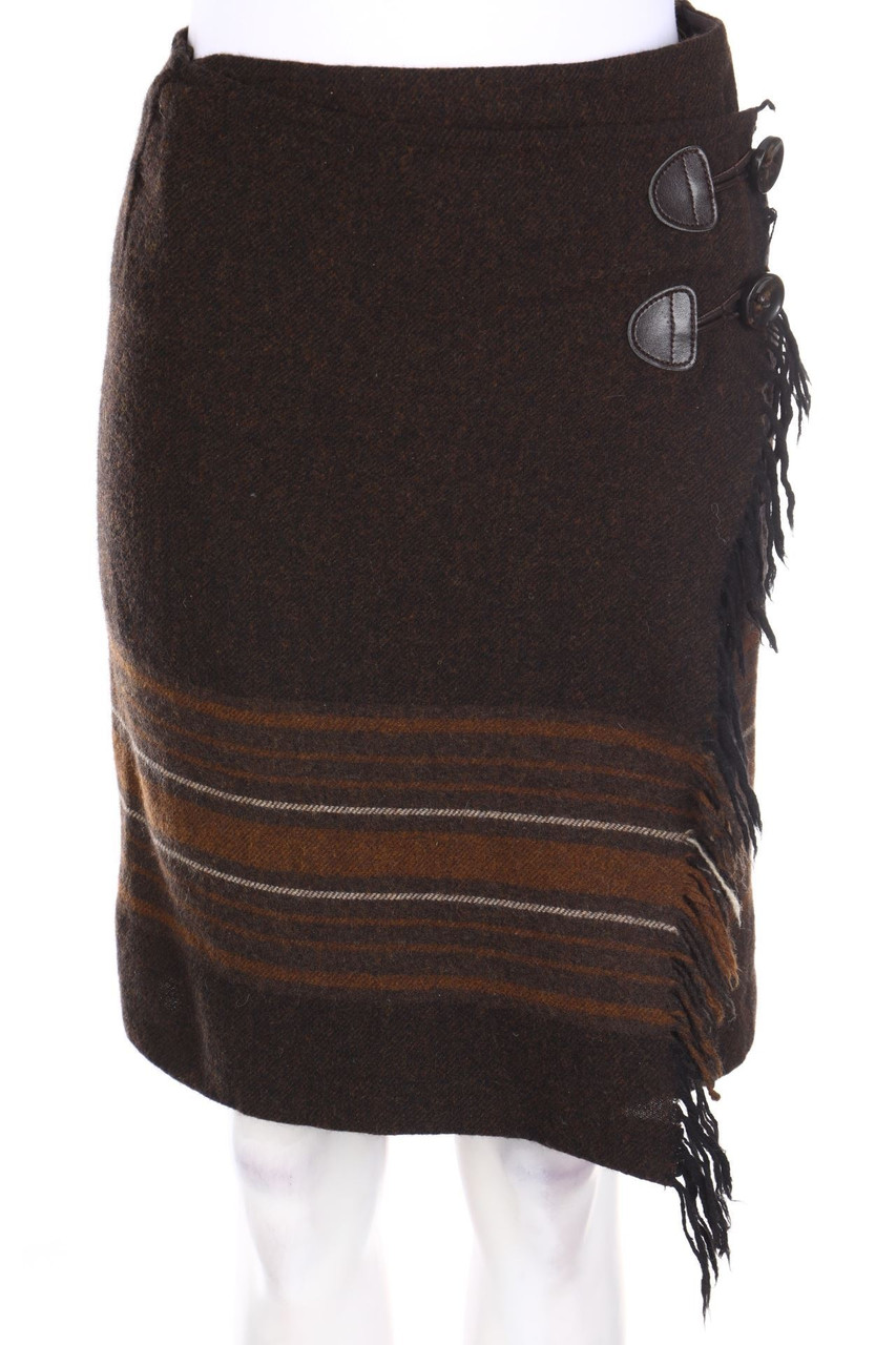 Max Mara WEEKEND - Rock aus Woll-Mix mit Fransen - D 34