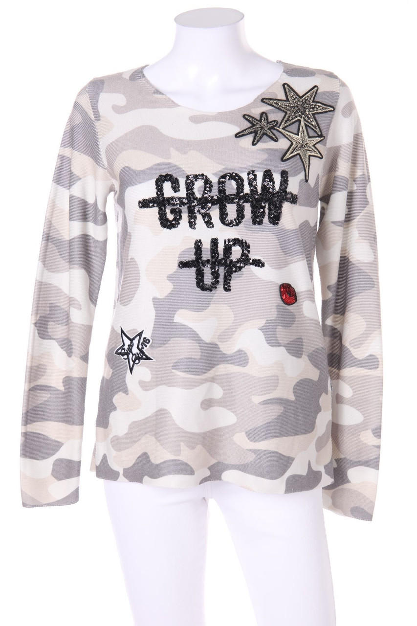 HEINE - Camouflage-Pullover with Applications - D 38