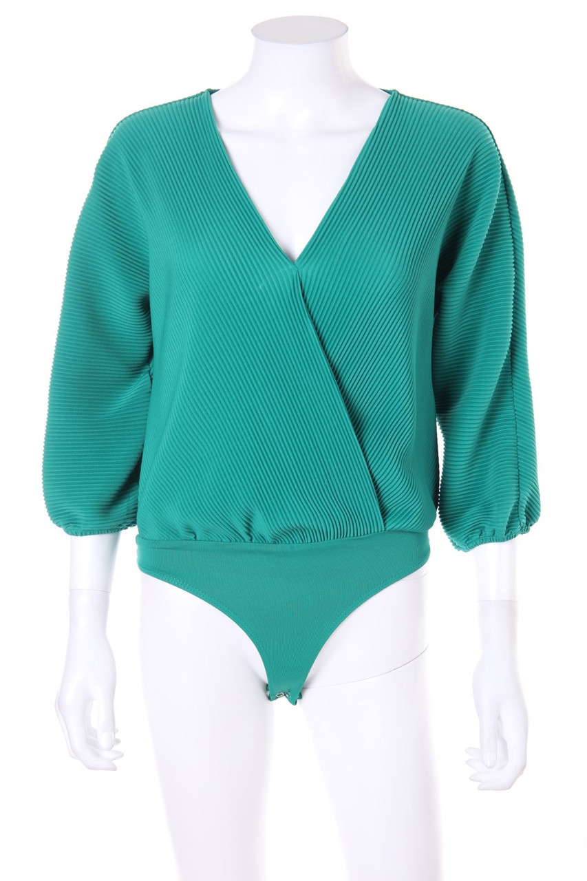 Bershka - Plissé-Body with Wrap-Effect - XS