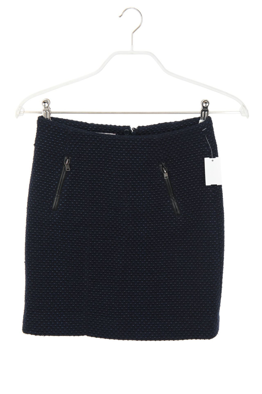 ESPRIT - Minirock aus Woll-Mix mit Kunstleder-Details - D 32