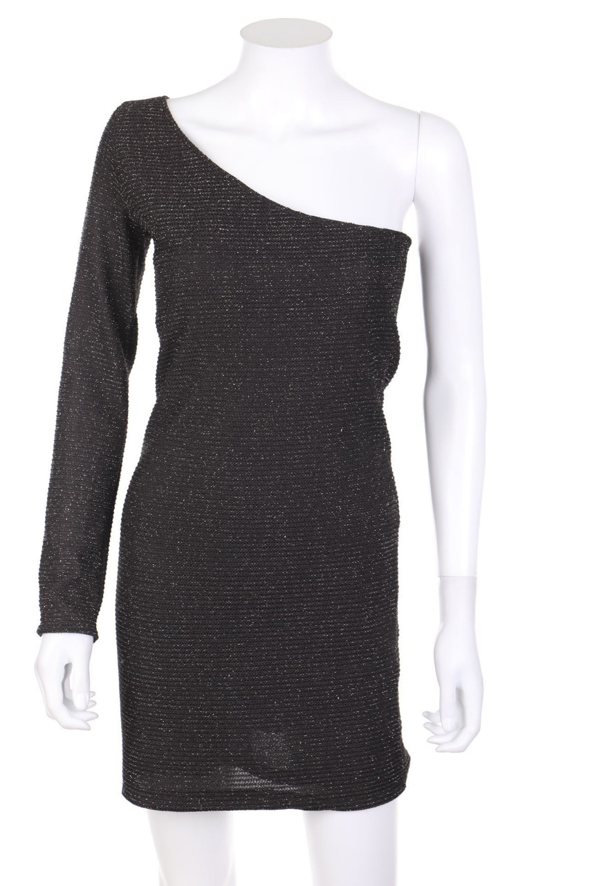 ZARA TRF - One-Shoulder Abendkleid mit Glitzer - M