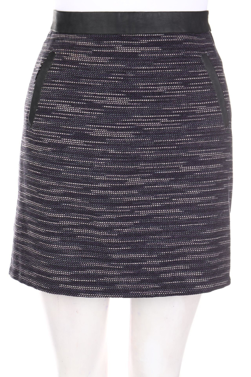 NAF NAF - Skirt with Faux Leather Details - D 42