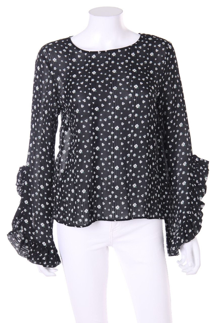 H&M - Volant-Bluse mit Blumen-Print - D 40