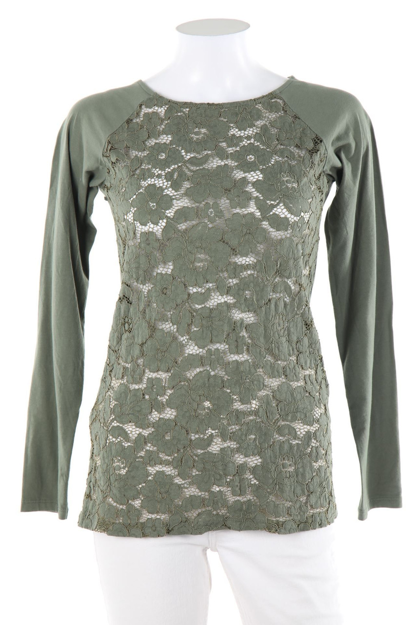 No Label - Longsleeve-Shirt with Lace Insert - D 34