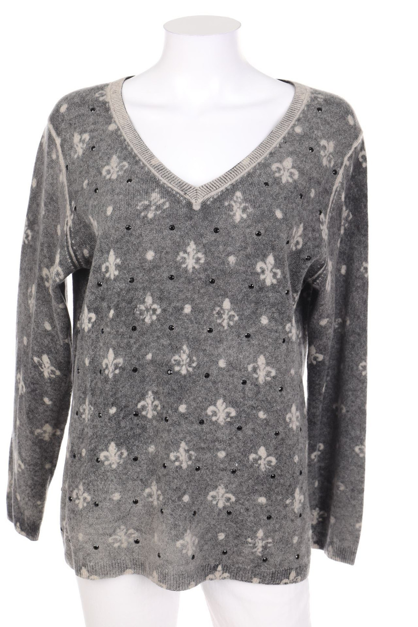 nice connection - V-Neck Pullover with Rhinestones - D 44