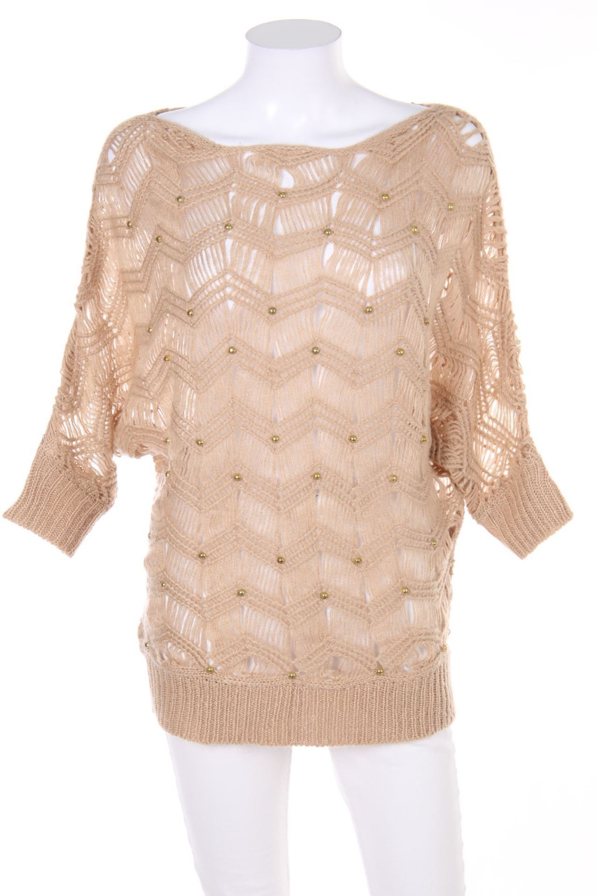 Stradivarius - Batwing-Pullover mit Lochstrick-Details - S