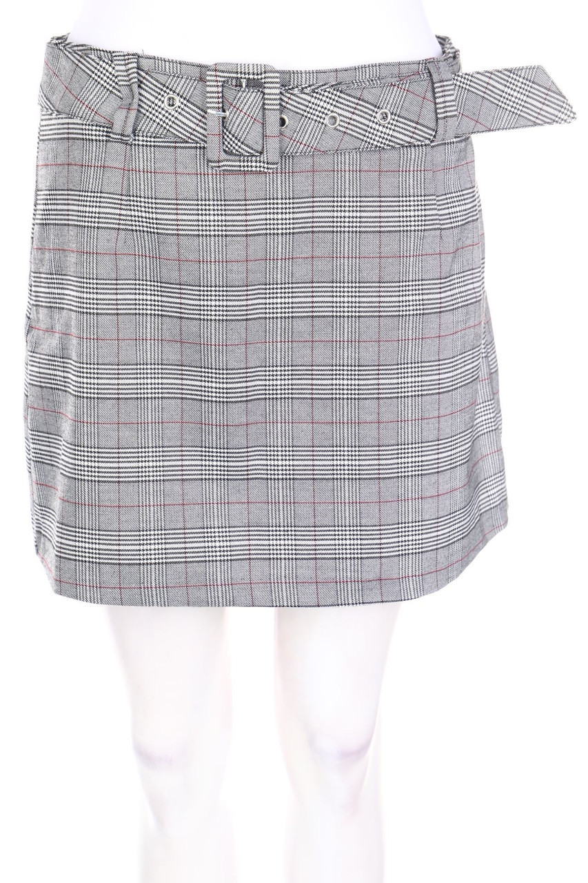 Jennyfer - Karo-Minirock mit Gürtel - M