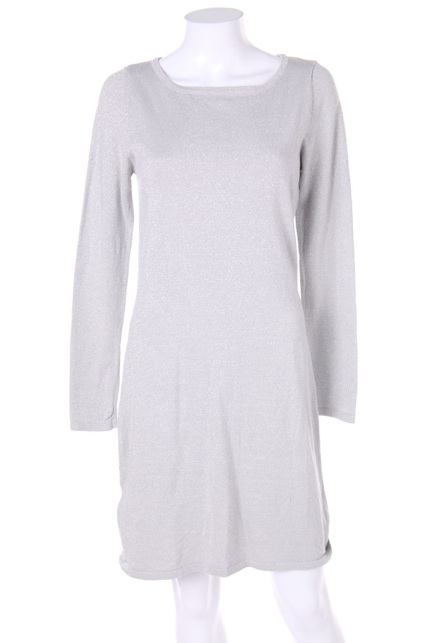 MANGO - Glitzer-Strickkleid mit tiefem Rückenausschnitt - M