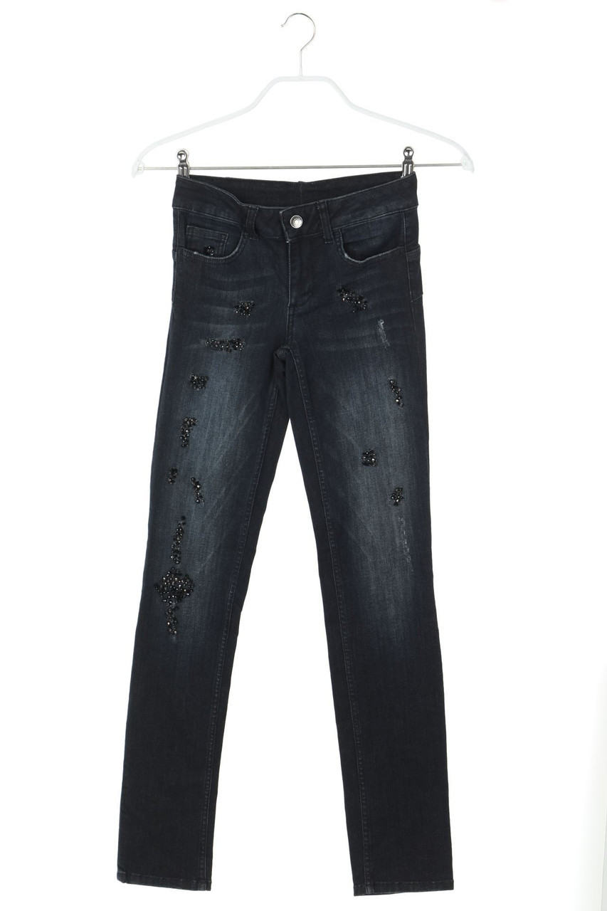 LIU JO - Used Look Skinny-Jeans mit Applikationen - W26