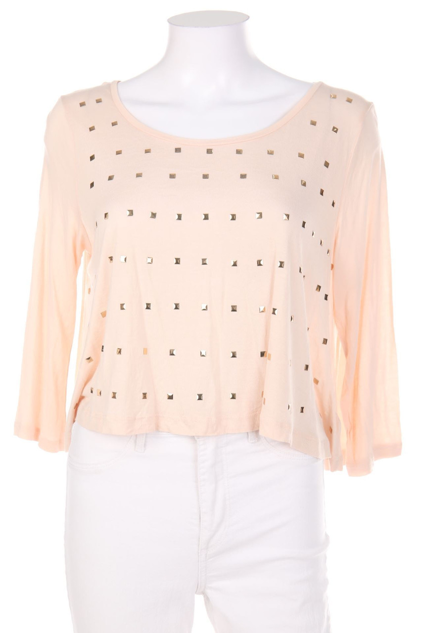 H&M DIVIDED - 3/4-Arm-Shirt mit Schmuckstein-Applikation - D 42