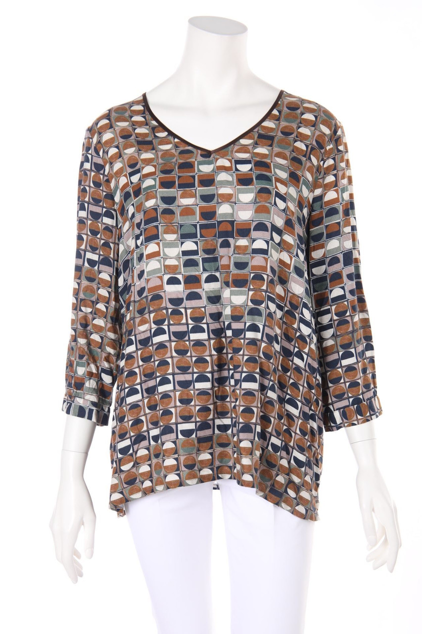 LA FÉE MARABOUTÉE - 3/4-Sleeve Shirt with Geo Pattern - D 40