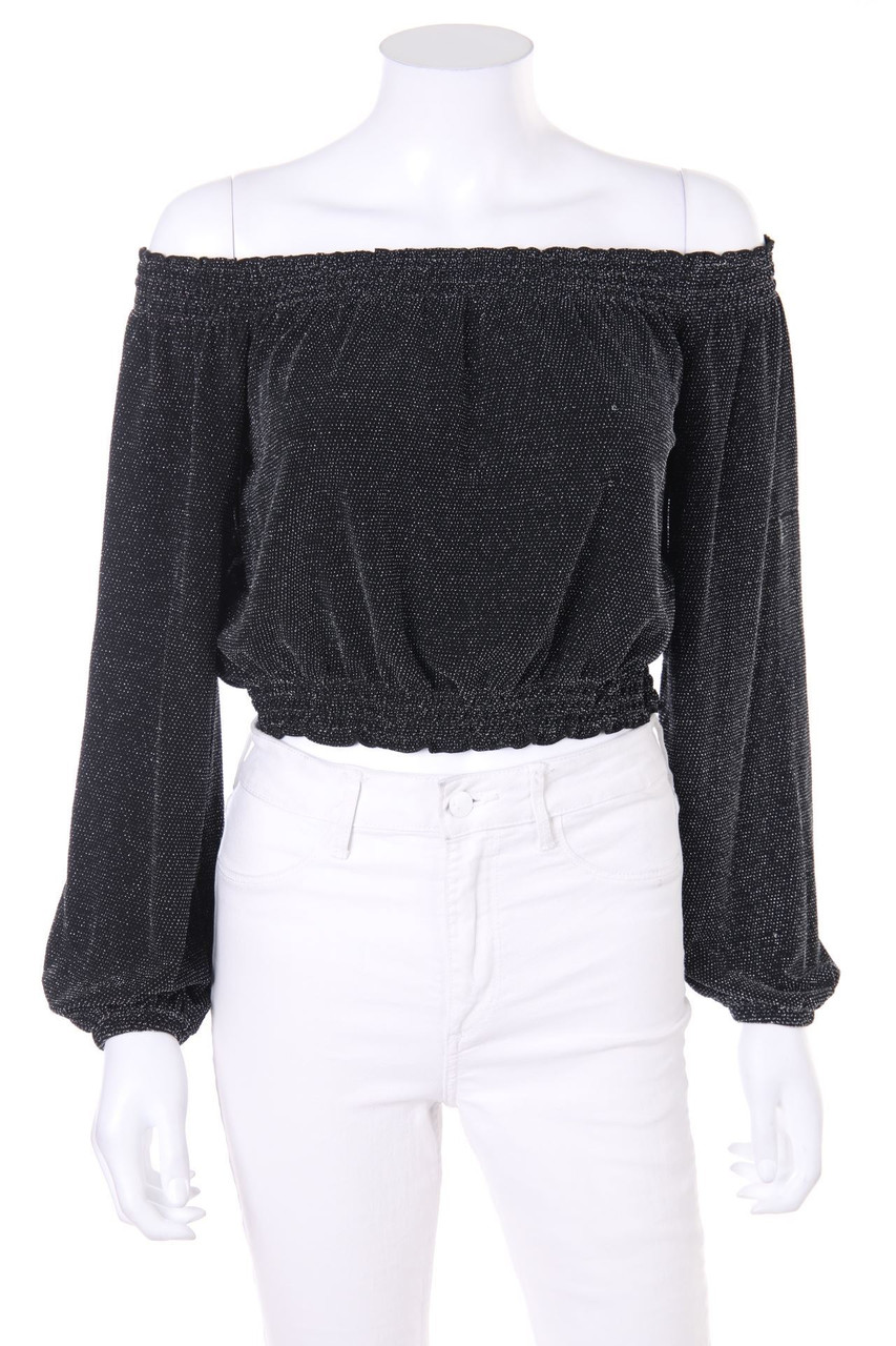 H&M DIVIDED - Carmen-Bluse mit Metallic-Effekt - S